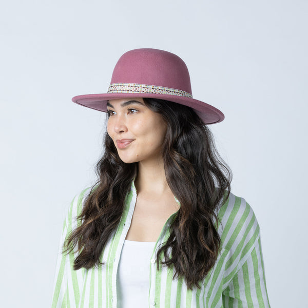 Pistil Marlowe Wide Brim Hat Rosewood