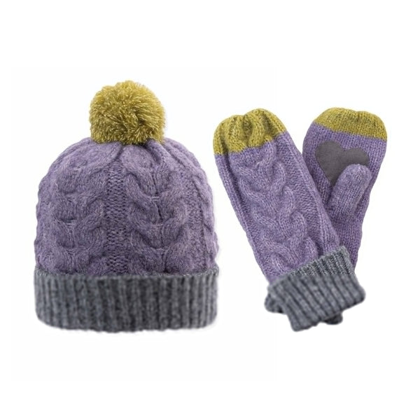 pistil Minzy Beanie and Mitten Set Lavender