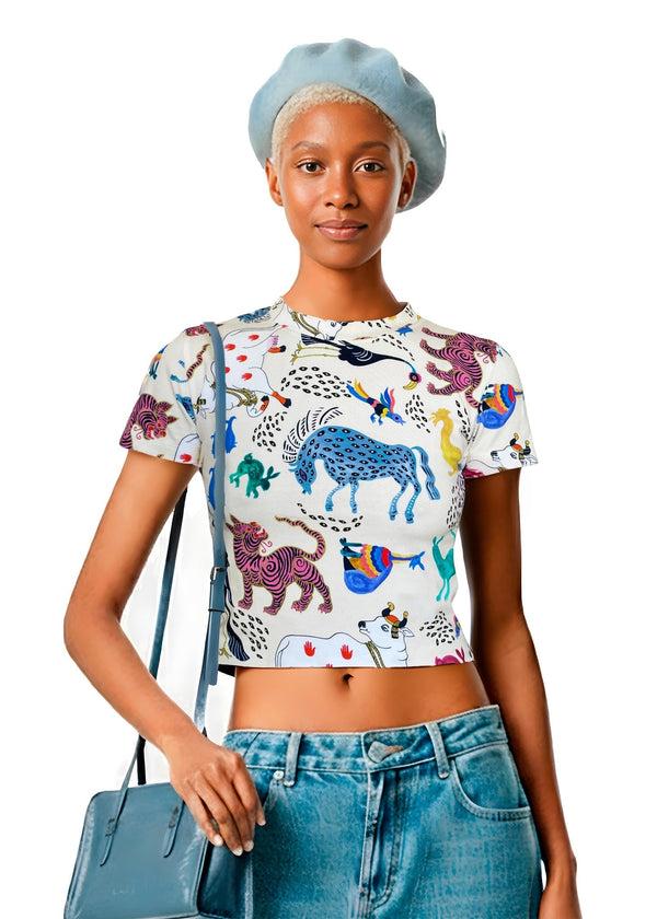 pitaya yoga ANIMAL SOUP T-SHIRT - BAMBOO