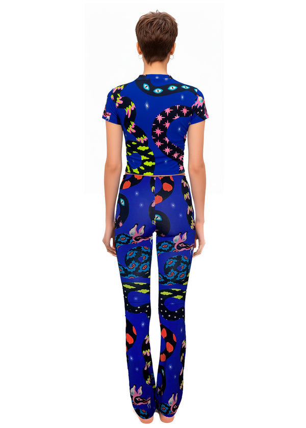 Pitaya Yoga DRAGON DREAMS FLARED PANTS - BAMBOO