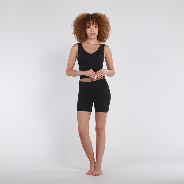 Pj Harlow B30 Rib Bike Short Loungewear Tops Eggnog