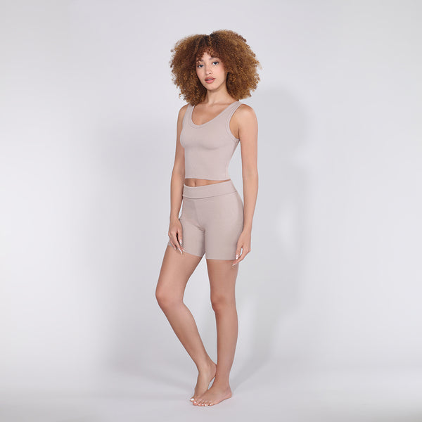 pj harlow B30 Rib Bike Short Loungewear Tops Eggnog