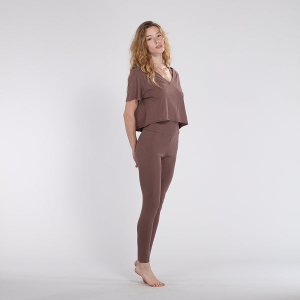 Pj Harlow B30 Rib Legging Loungewear Tops Mocha