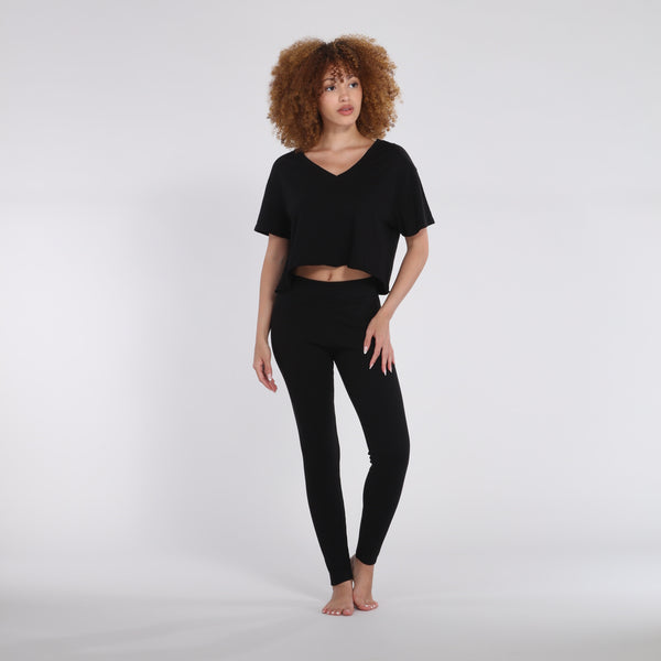 Pj Harlow B30 Rib Legging Loungewear Tops Mocha
