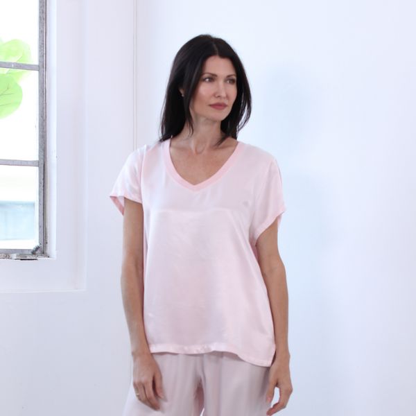 pj harlow Gianna Loungewear Tops Blush