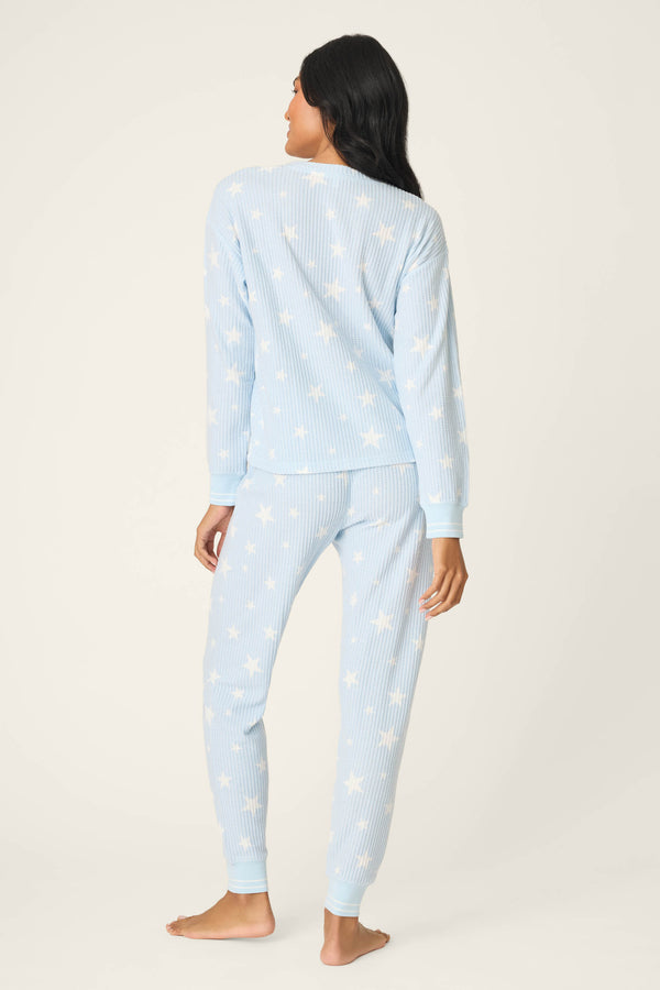 Pj Salvage 3-Piece Star Print Thermal Velour PJ Set