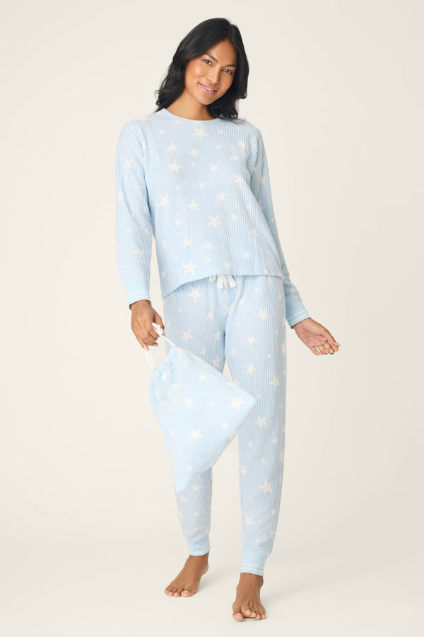 pj salvage 3-Piece Star Print Thermal Velour PJ Set