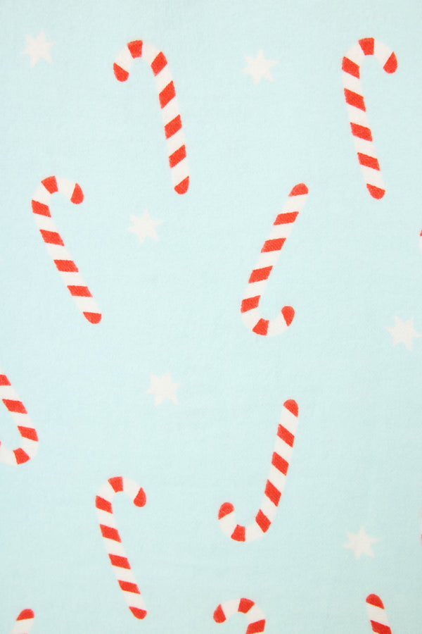 Pj Salvage 4-Piece Candy Cane Print Flannel Gift Set