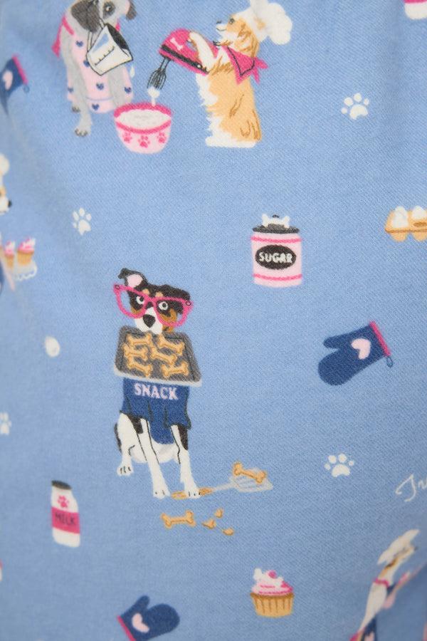 Pj Salvage Baked Woof Love Dog Print Flannel Shorts