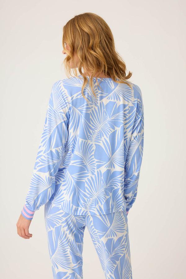 Pj Salvage Bayside Dreams Tropical Print Long Sleeve Top