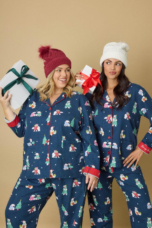 pj salvage Bearly Awake 3-Piece Plus Size Flannel PJ Set