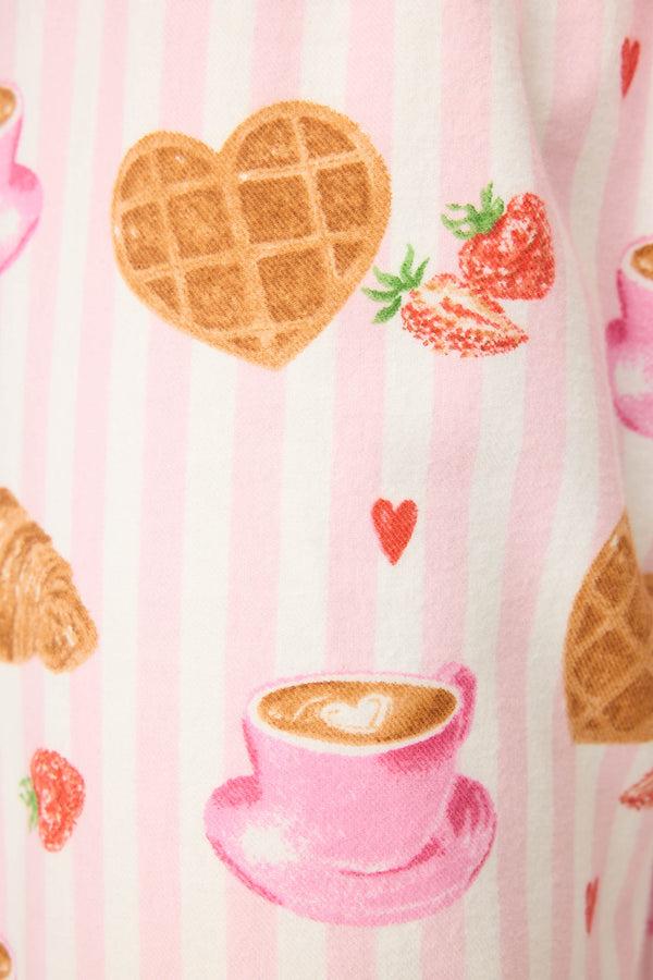 Pj Salvage Brunch Club Breakfast Print Flannel Pant