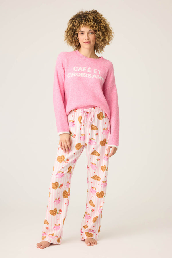 Pj Salvage Brunch Club Breakfast Print Flannel Pant