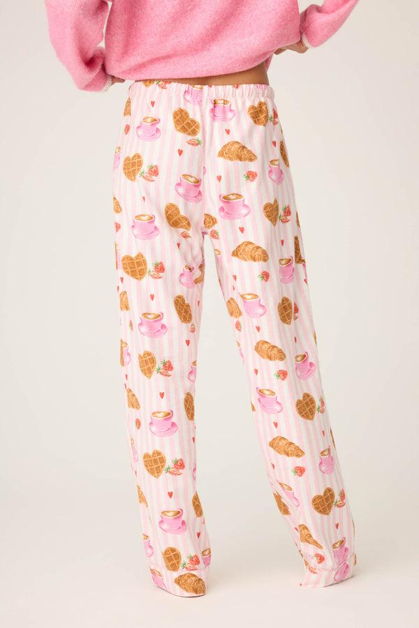 Pj Salvage Brunch Club Breakfast Print Flannel Pant