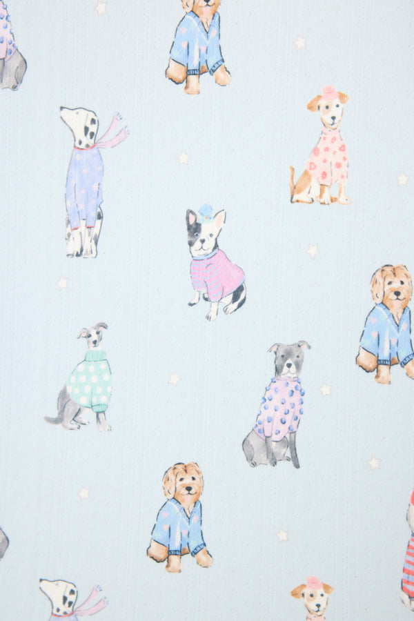 Pj Salvage Doggone Cold Dog Print Pointelle Long Sleeve Top