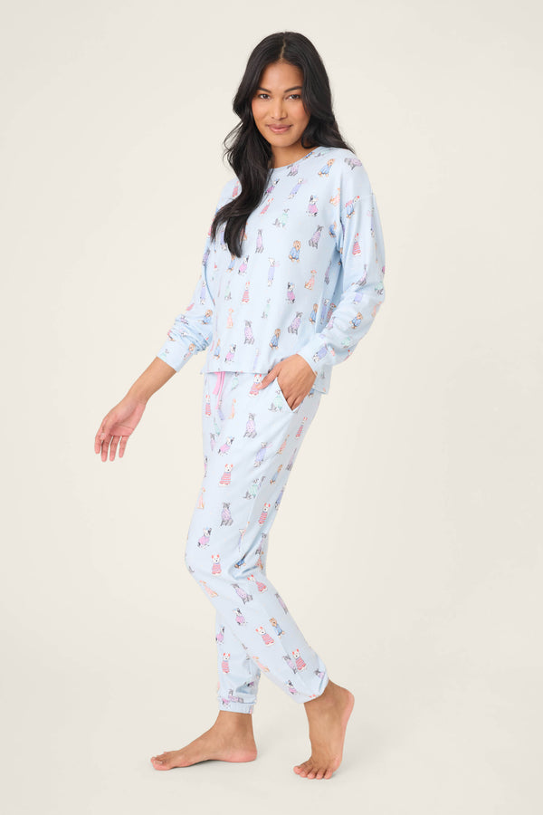 Pj Salvage Doggone Cold Dog Print Pointelle Lounge Set