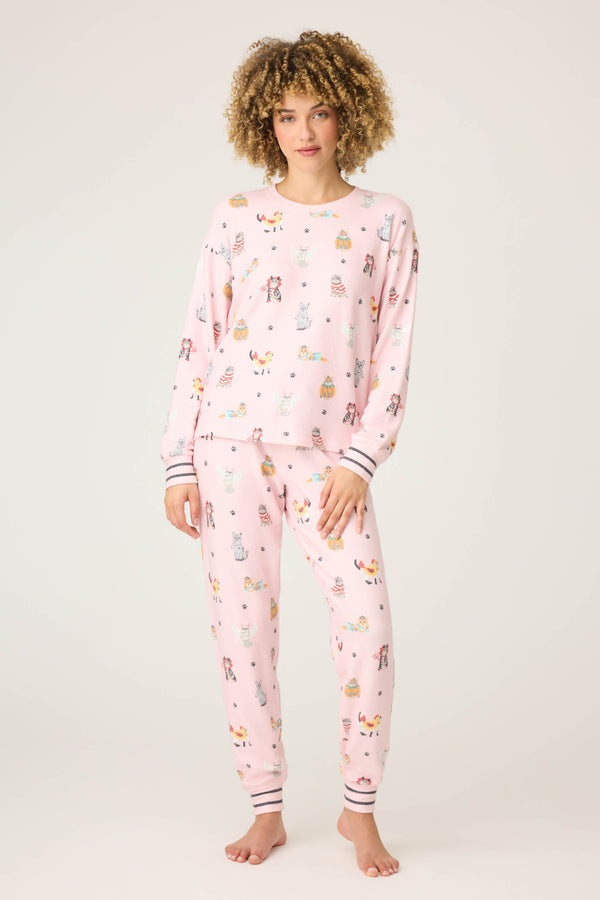 Pj Salvage Feline Spooky Halloween Cat Print Long Sleeve Top