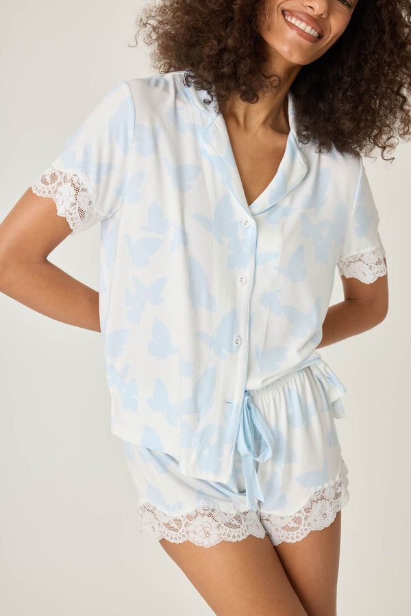 Pj Salvage Forever Dreams Butterfly Short Sleeve PJ Top