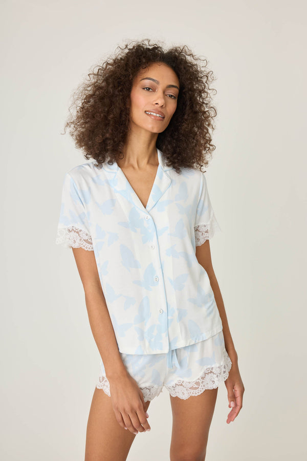 Pj Salvage Forever Dreams Butterfly Short Sleeve PJ Top