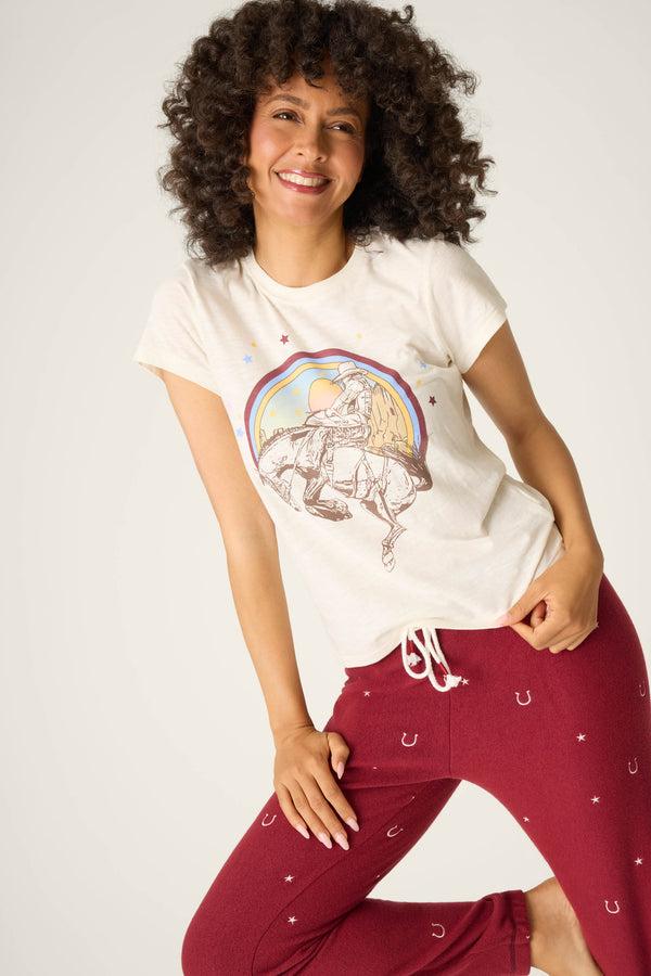 Pj Salvage Hold Your Horses Cowgirl Graphic T-Shirt