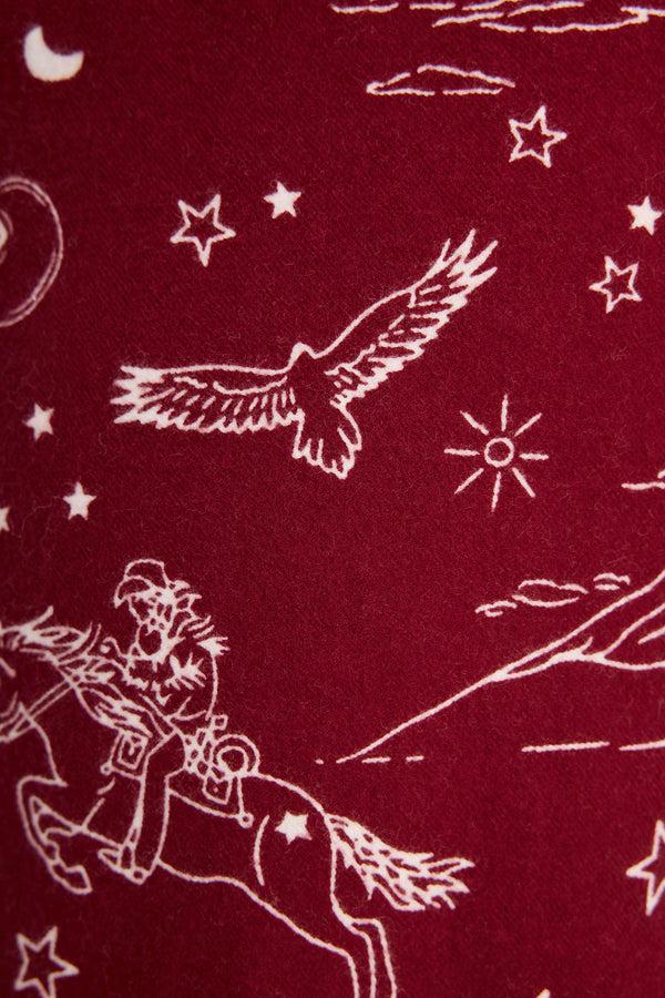 Pj Salvage Hold Your Horses Western Print Flannel Pants