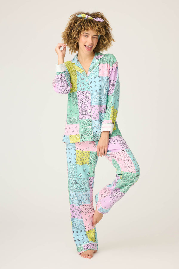 pj salvage Howdy Honey Paisley 3-Piece Flannel PJ Set