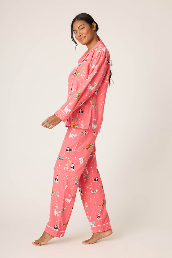 Pj Salvage Let's Get Fizzical 3-Piece Flannel PJ Set