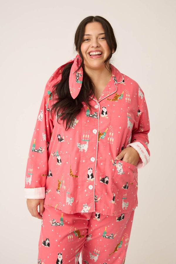 Pj Salvage Let's Get Fizzical 3-Piece Plus Size Flannel PJ Set