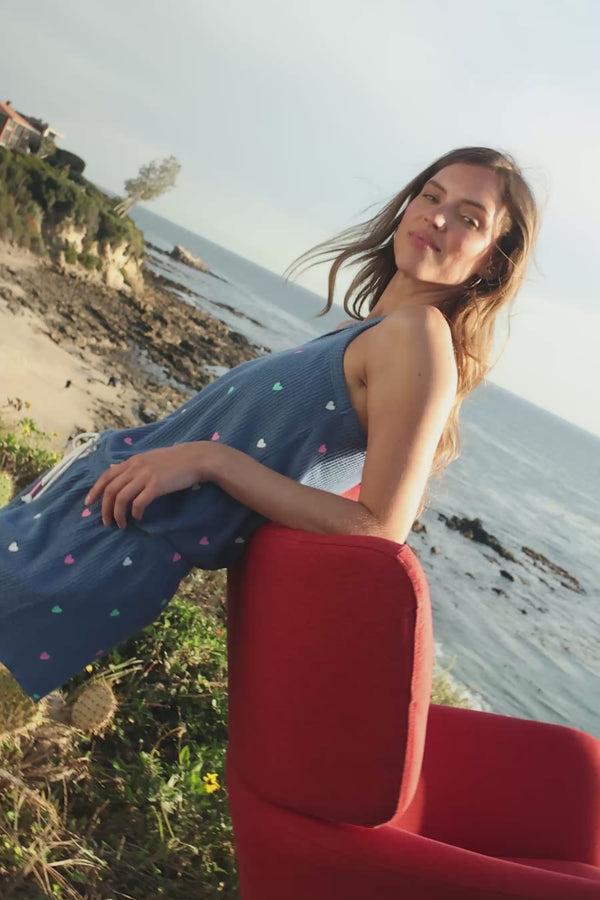 Pj Salvage Love Club 3-Piece Lounge Set With Embroidered Hearts