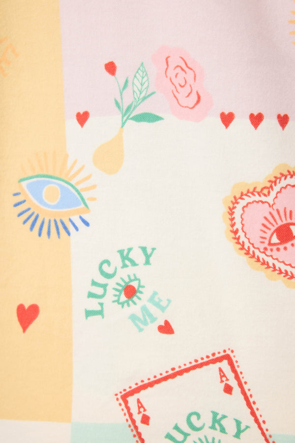 Pj Salvage Lucky Me Tarot Card Print 3-Piece Flannel PJ Set