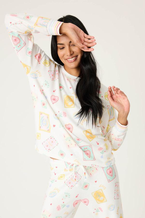 pj salvage Lucky Me Tarot Card Print Long Sleeve Top