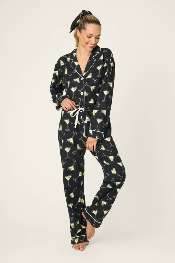 Pj Salvage Merrier With A Martini 3-Piece Flannel PJ Set