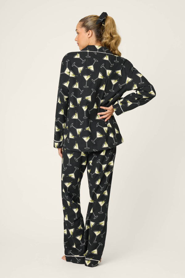 Pj Salvage Merrier With A Martini 3-Piece Flannel PJ Set