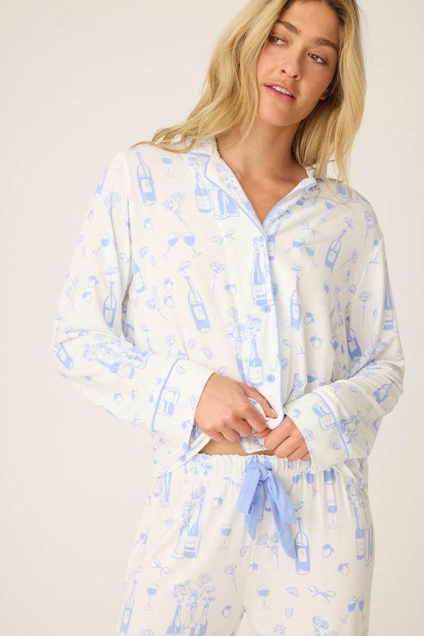 Pj Salvage Parisian Dream Whimsical Print Long Sleeve Top