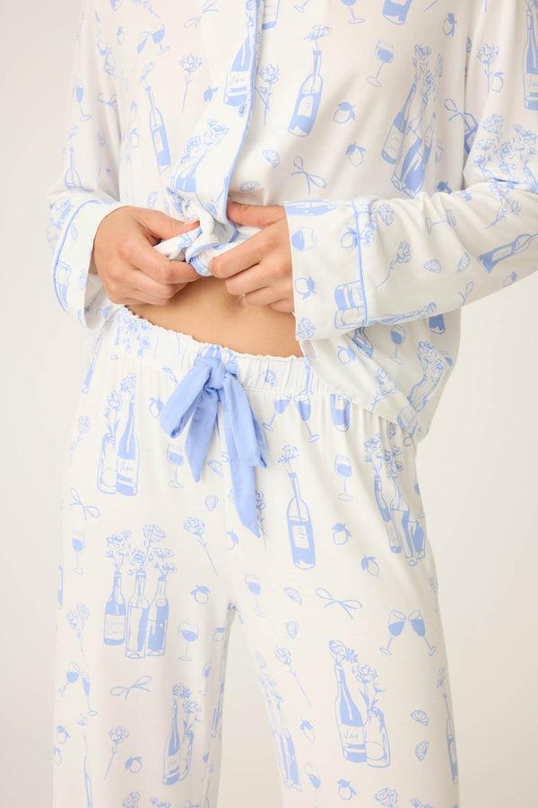 Pj Salvage Parisian Dreams Whimsical Print Open Leg Pant