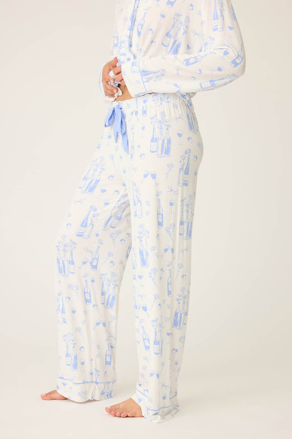 Pj Salvage Parisian Dreams Whimsical Print Open Leg Pant