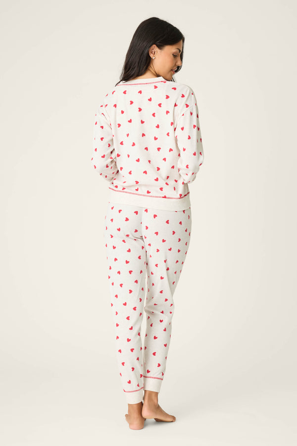 Pj Salvage 4-Piece Heart Print Thermal Lounge Set