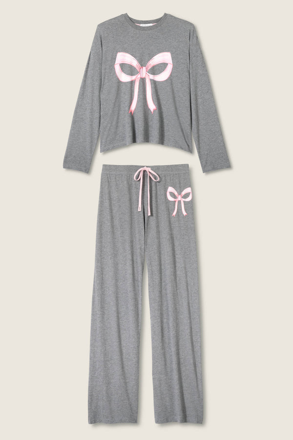 Pj Salvage All Bow'd Up Long Sleeve Lounge Set
