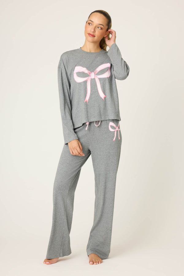 Pj Salvage All Bow'd Up Long Sleeve Lounge Set