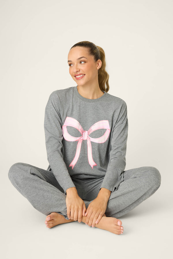 pj salvage All Bow'd Up Long Sleeve Lounge Set