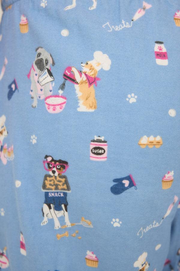 Pj Salvage Baked Woof Love Dog Print Flannel Pants