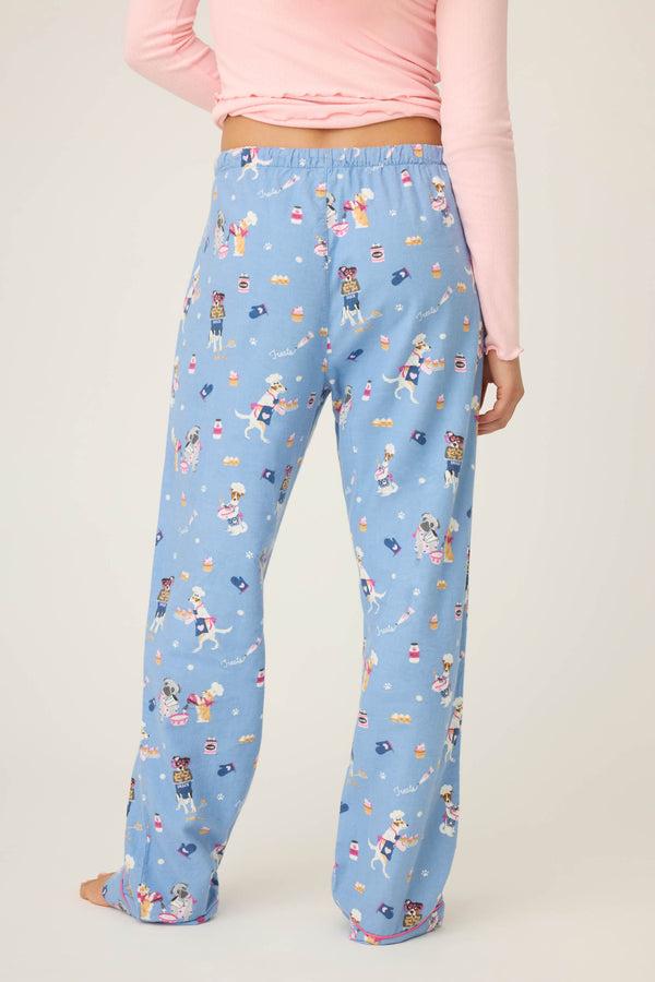 Pj Salvage Baked Woof Love Dog Print Flannel Pants