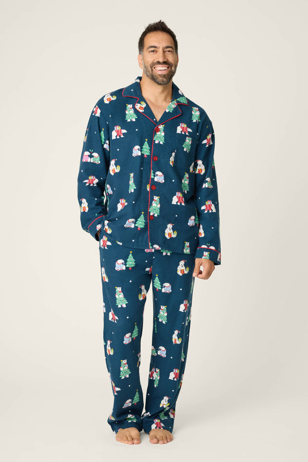 pj salvage Bearly Awake Mens Flannel PJ Set