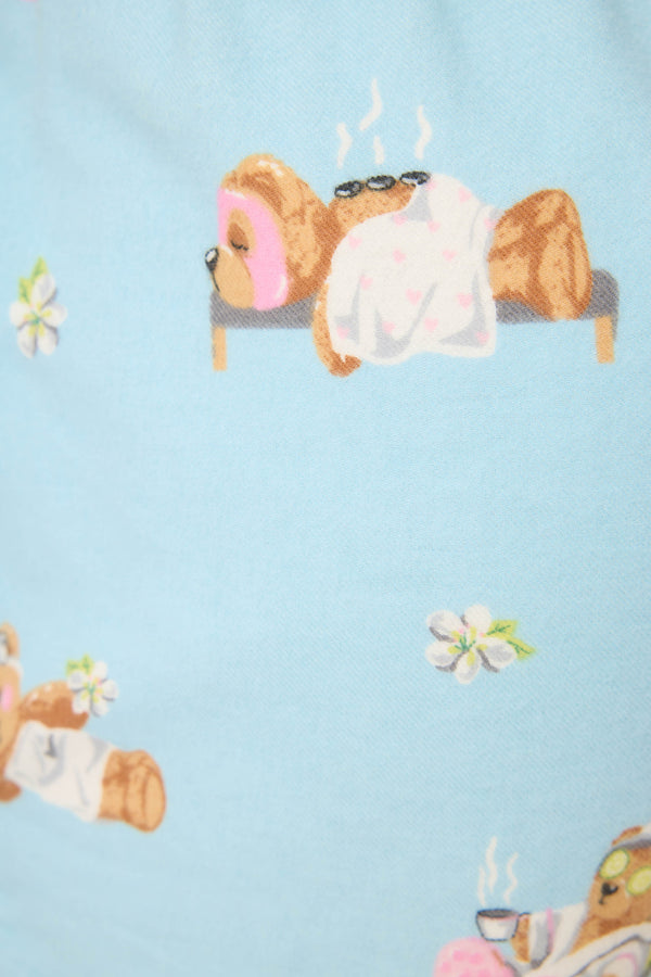 Pj Salvage Beary Cute Bear Print Flannel Shorts