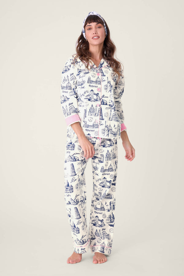 Pj Salvage Bon Voyage 3-Piece Flannel PJ Set