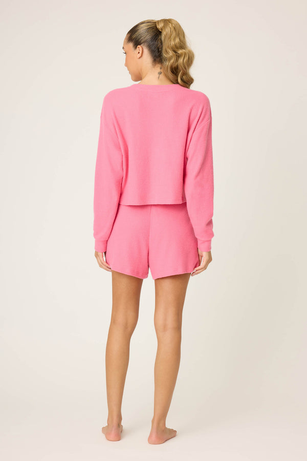 Pj Salvage Boyfriend Boxer Pink Shorts Set