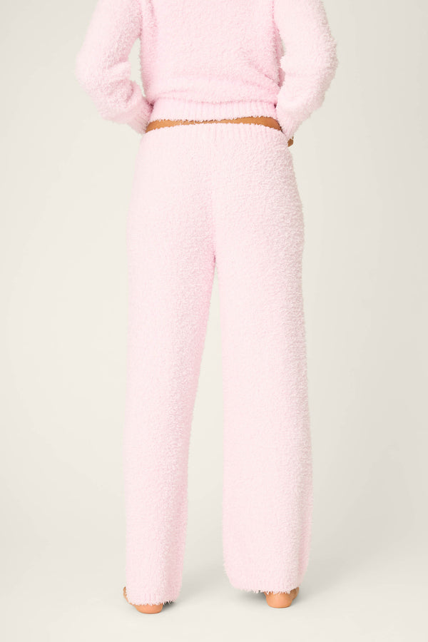 Pj Salvage Bundle Up Boucle Pink Open Leg Pants