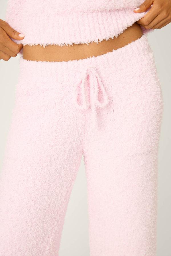 Pj Salvage Bundle Up Boucle Pink Open Leg Pants