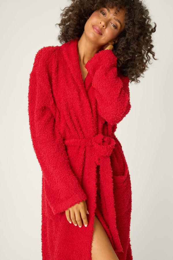 Pj Salvage Bundle Up Boucle Red Robe