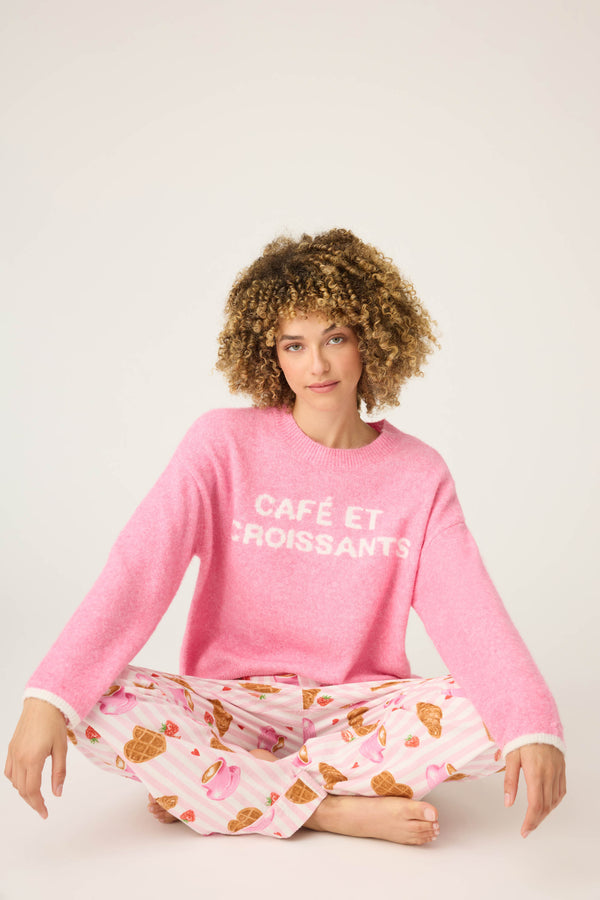 Pj Salvage Cafe Et Croissants Snuggle Sweater